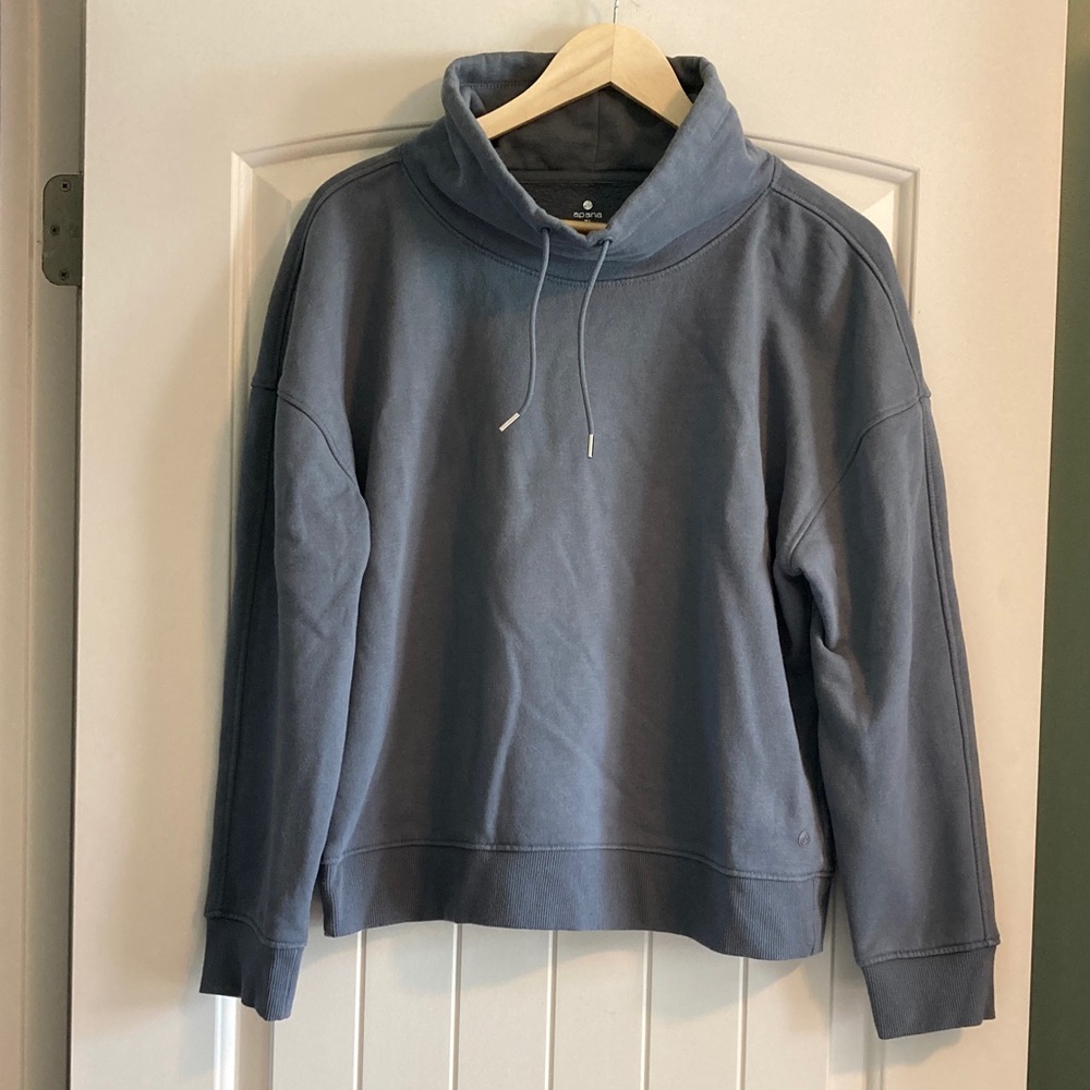 Apana Funnel Neck Pullover - Blue Gray